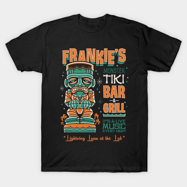 Frankenstein Tiki Bar - Creepy Cute Monster Surf - Hawaii Island Vacation T-Shirt by Nemons